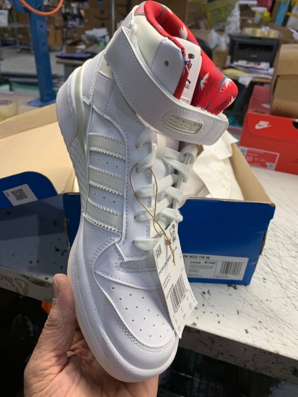 Adidas Forum Mid Thebe Maguwe Casual Shoe / White Red / GY9556
